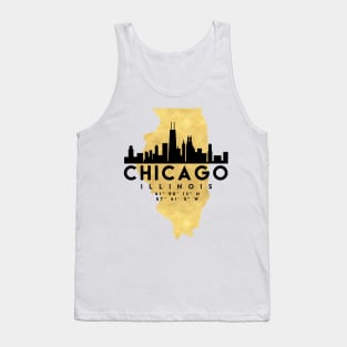 Chicago Illinois Skyline Map Art Tank Top